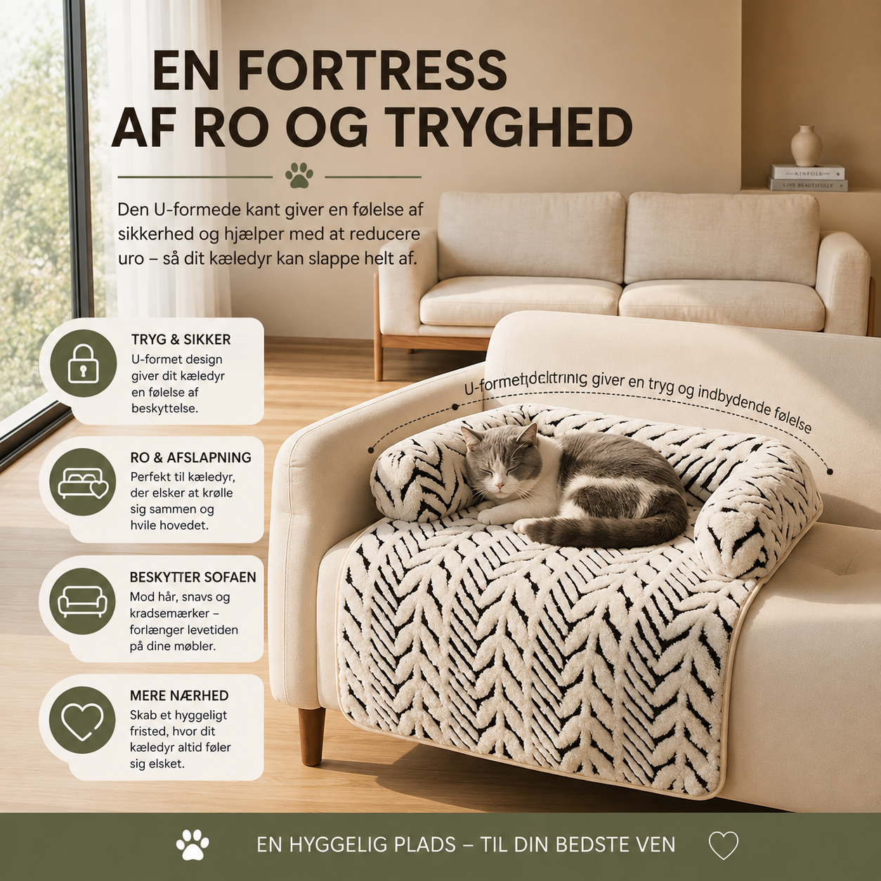 LOMAVO Sofaseng til Kat & Hund – Blød & Beskyttende